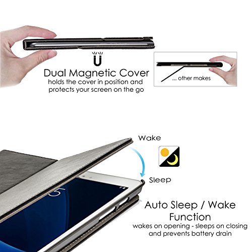 Forefront Cases® Samsung Galaxy Tab A 10.1 SM-T580 Leder Hülle Schutzhülle Tasche Smart Case Cover Stand – Rundum-Geräteschutz und intelligente Auto Schlaf / Wach Funktion inkl. Eingabestift und Displayschutz - 7