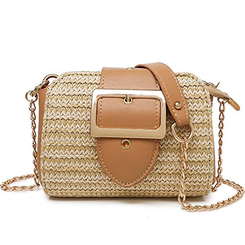 Preisvergleich Produktbild GAOQQ Sommer Mini Bag Beach Holiday Strohsack Kettenschloss Einzelner Schultertasche