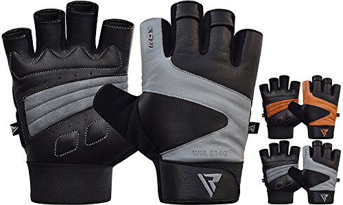 RDX Fitness Handschuhe Gewichtheben Handgelenkschutz Trainingshandschuhe Crossfit Sporthandschuhe krafttraining Bodybuilding Rindsleder Gym workout Gloves