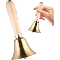 Campana In Ottone Con Manico Legno | 11cm Per Scuola, Chiesa, Matrimoni E Decorazione - Foto 4