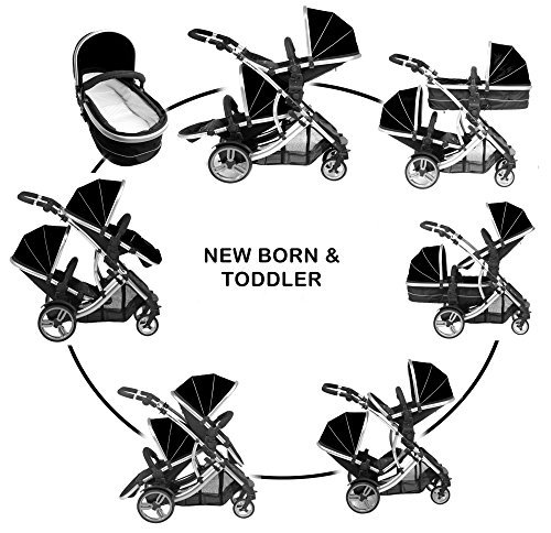 Kidz Kargo Duellette 21 BS Combo Double Pushchair with Carrycot