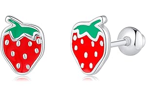 TIZU Mädchen Ohrringe 925 Sterling Silber Post Hypoallergene Schraubverschluss mit Sicherheit ohrstecker versch Ohrringe für Kinder Mädchen Damen Schmuck Geschenke