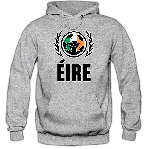Irland EM 2016 #2 Hoody | Fußball | Herren | Éire | Trikot | Nationalmannschaft, Farbe:Graumeliert (Greymelange F421);Größe:L