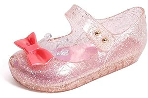 CENCIRILY Toddler Girls Jelly Sandals Soft Rubber Sole Closed Toe Glitter Sparkle Summer Beach Holiday Princess Dress Up Shoes