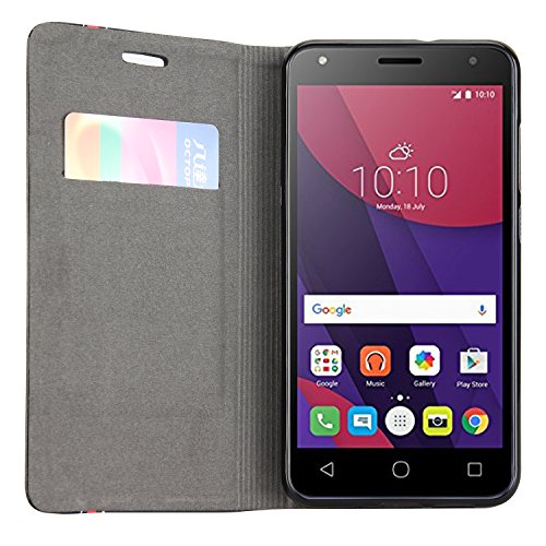 Raiphy Funda de Cuero con Soporte Carcasa para Alcatel Pixi 4 5 3G 5010X Negro Raiphy Funda de Cuero con Soporte Carcasa para Alcatel Pixi 4 5 3G 5010X Negro