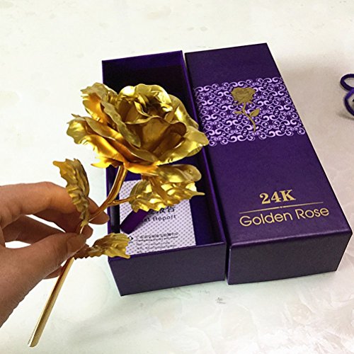 Pixnor Handgefertigte Rose Blumen Goldfolie Rose stieg zum Valentinstag / Muttertag / Hochzeit - 3