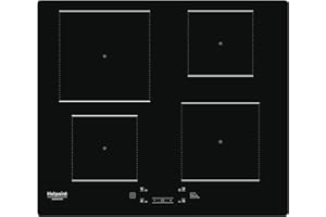 Hotpoint Ariston HQ 0930S NE - Piano Cottura Induzione Elettrico, Piastra Induzione 4 Zone Di Cottura 9 Livelli Di Potenza Più Booster. My Menu, Sicurezza Bambini. 5,4 x 59 x 51 cm
