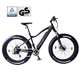 Fitifito Helsinki 26 Zoll Elektrofahrrad Fatbike E-Bike Pedelec, 36V 250W MXUS Heckmotor, Kenda 26 x 4,0 MTB Reifen, Matt Schwarz Grau