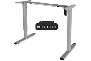 Ansobea Biurko z elektryczną regulacją wysokości, stelaż stołu z mocnymi silnikami, 4 sterowanie pamięcią, ekran dotykowy i zaawansowana ochrona przed kolizją, szary