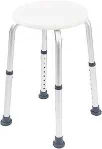 NRS Healthcare Round Shower Stool - Height Adjustable