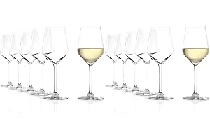 Stölzle Lausitz Lot de 12 verres à vin blanc 365 ml - Verres à vin blanc hautement fonctionnels - Passent au lave-vaisselle - 2 x 3770002 + Lot de 4 verres à vin blanc EKM Living