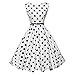 Produktbild Honestyi Damen elegant Vintage 50s Cocktailkleider Bodycon Ärmellos Beiläufig Retro Abend   Partykleider Abschlussball Swing Kleid Abendkleider Etuikleider High Waist Große Größe S-XXL (XXL, Weiß)