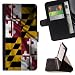 Produktbild FJCases Maryland The Old Line State Wehende Flagge Tasche Brieftasche Hülle Schale Standfunktion Schutzhülle für Sony Xperia XA Ultra