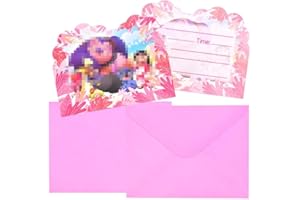 simyron Cartoon Biglietto D'invito 18 Pezzi Biglietto D'invito Anime Inviti di Compleanno per Bambini con Busta Invito Compleanno Articoli per feste Cartoon per Bambini