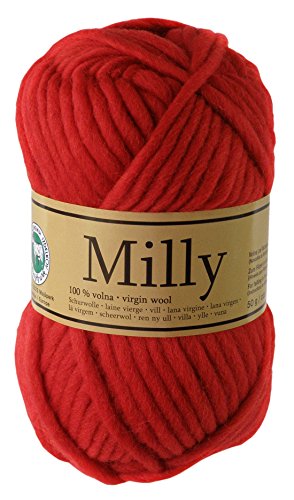 Filzwolle MILLY 50 g #21 ziegelrot, Wolle zum Strickfilzen 100% Schurwolle