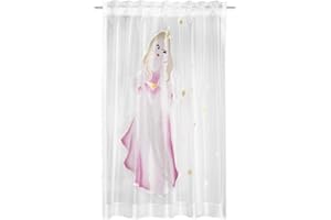 Clever-Kauf-24 Fertigschal Fee | BxH 140x160cm | Vorhang mit verdeckten Schlaufen | fürs Kinderzimmer | Gardine mit Motiv | Dekoschal transparent