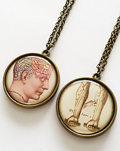 Phrenology Double Sided Necklace Anatomy Doctor Victorian Medicine NEW Jewellery