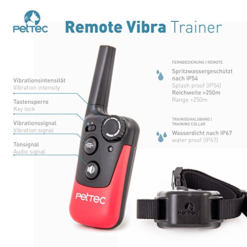 PetTec-Remote-Vibra-Trainer-Educational-collar-with-remote-control-for-sound-signal-or-vibration-250m-range