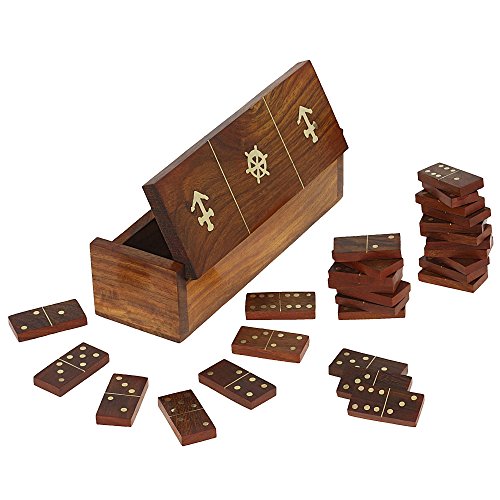 Preisvergleich Produktbild Holz Domino Spiel, Feld-Fach und Stücke, handgemachte Weihnachtsgeschenk; Brettspiel für Erwachsene