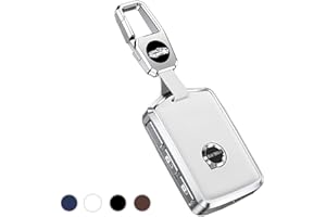 HIZH Etui na kluczyki do Volvo XC40, XC60, XC70, XC90, C30, S60, S80, S90, V60, V70, V90, etui na kluczyki samochodowe, lekki, metal, syntetyczny brelok do kluczy, etui na klucze, kolor biały