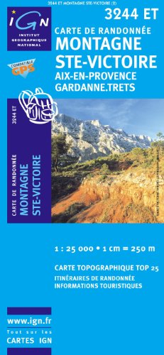 Top25 3244ET ~ Montagne Ste-Victoire carte de randonnée avec une règle graduée gratuite francais Top25 3244ET ~ Montagne Ste-Victoire carte de randonnée avec une règle graduée gratuite francais