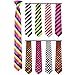 UNISEX MONO CHROME TIES NEON PARTY SCHOOL TIE FANCY DRESS DANCEWEAR CLOTH[Rainbow]