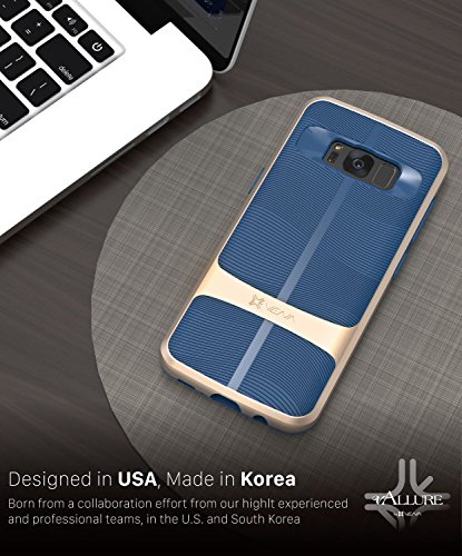 Funda Galaxy S8 Plus  Vena Carcasa  vAllure  Textura de Onda  Marco de Parachoques   CornerGuard ShockProof   Fuerte agarre  cubierta h  brida delgada para Samsung Galaxy S8   Oro   Azul Marino 