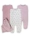 The Essential One - 3 Pack Baby Girl Pink Sleepsuits - ESS125