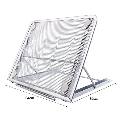 Laptopständer, belüftet, verstellbar, Metall Ineinander Notebook Standplatz, 24x19CM / 9.45×7.48Inch (Silber) - 7