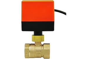 ROOWARMER AC220V AC24V DC12V vanne motorisee 2 voies - Vanne a sphere 2 voies motorisee DN15 DN20 DN25 DN32 DN40 DN50 (AC220V DN20)