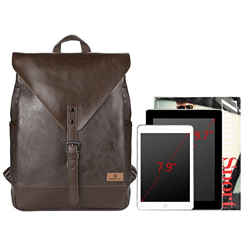 Koolertron Retro Kunstleder Vintage Fashion Unisex Sch  ler Laptop 14   Rucksack Wanderrucksack Hiking Backpack Damen Herren f  r Camping Reise Geeign