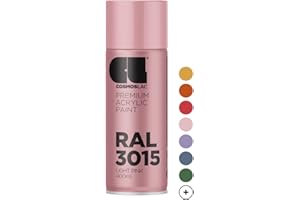CL COSMOS LAC vernice acrilica in molte tonalità RAL – Bomboletta spray da 400 ml perfetta per fai da te, Upcycling e altri lavori di verniciatura (RAL 3015 – Rosa chiara)