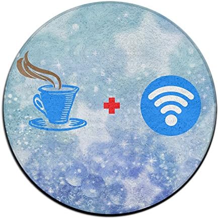 Coffee And Wifi Non-slip Mats Circular Carpet Mats Dining Room Bedroom Carpet Floor Mat 23.6 Inch