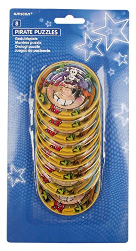 Amscan INT397911 - Geduldspiel Pirat, 8 Stück, bunt