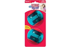 KONG - Squeezz Action Ball Rojo - Juguete sonoro para buscar con textura - Para Perros de Raza Grande