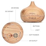 Aroma Diffuser Holz, marsboy 300ml LED Aroma Diffuser, Holzmaserung Luftbefeuchter mit 7 Farbwechsler Duftlampe, Oil Düfte Humidifier für Wohnzimmer,Kinderzimmer etc. - 2