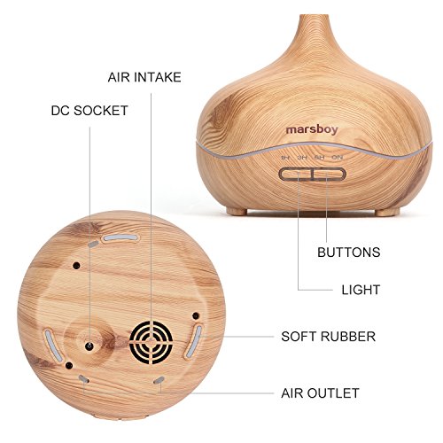 Livres Couvertures de Marsboy Diffuseur D'huiles Essentielles Electrique 300Ml Humidificateur Ultrasonique Silencieux à Lumiã¨Res Changeante Pour Spa, Yoga, Maison, Bureau Et Salon Manuel D'utilisation Electronique En Franã§Ais Disponible