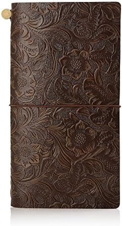 7Felicity Leather Notebook, Classic Journal,Leather Cover,8.7”× 4.7”, Refillable Pages Journal Diary,Handmade Traveler's Notebook, Writing Pads,Art Sketchbook (115L) (Brown)