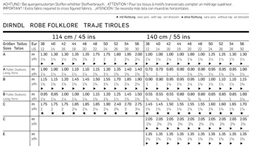 Burda Schnittmuster 7870 Dirndl,Traje Tiroles Gr. 38 – 56 - 2