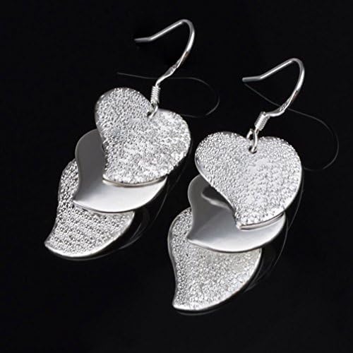 GYJUN Women's Earrings Fashion Titanium Heart Shaped Pendent Pierced Alloy Handmade