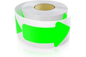 MEITAAT 200 pegatinas de flecha de 5 x 10 cm para marcar el suelo, autoadhesivas, resistentes a la intemperie, verde fluorescente
