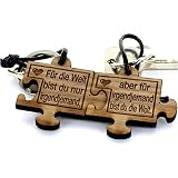 Lieblingsmensch 2er Set Gravur Partner Schlüsselanhänger aus Holz – Modell: Puzzle - 3