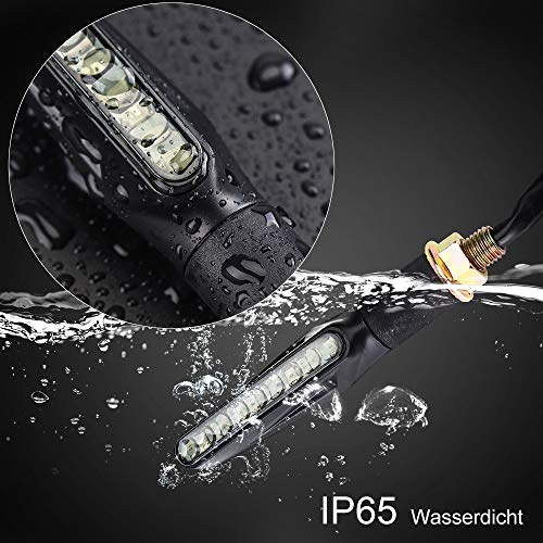 2 Lenkerendenspiegel Motorrad Spiegel E-geprüft Seitenspiegel und 4 LED Motorrad Mini Blinker Lauflicht Universal für TV MT 07 MT 09 S1000 FZ8 G310R R1200 GSXR 690 Z750 Z1000 ...