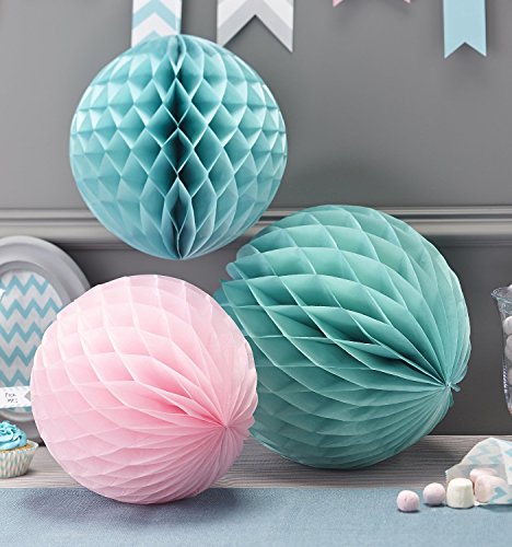 NectaRoy Wabenball Wabenbälle Honeycombs Pompoms Ball Hochzeit Partei Feier Dekoration für Hochzeit/Gebutztag/Baby Shower/Weihnachten (Rosa) - 4