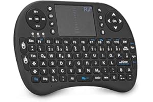 Rii i8 Mini Tastatur Wireless mit Touchpad, Smart TV Tastatur, Mini Keyboard für Smart TV Fernbedienung/PC/PAD/Xbox 360/ PS3/Google Android TV Box/HTPC/IPTV (De Layout)