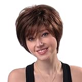 pelucas mujer pelo natural Cambiar los peinados rápidamente, no hay necesidad de permanente o teñir sus propios pelos.