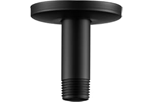 OFFO Brausearm Schwarz,Duscharm 7.6cm Universal Deckenmontierter Ersatzbrausearm für festen Duschkopf und Regendusche Mattschwarz