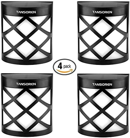 LED Outdoor Solar Lights, TANSOREN Security Wireless Waterproof Step Light, Light Sensor Wall Lighting for Patio, Deck, Yard, Garden, 4 Pack