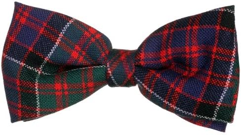 New Macdonald of Clanranald Modern Tartan Scottish Elasticated Bow Tie 100% Wool