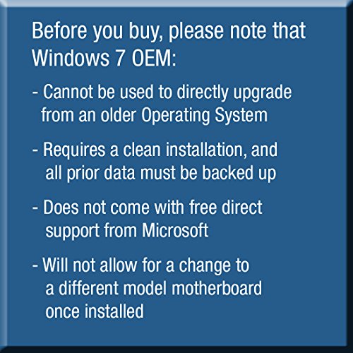 Win Pro 7 SP1 64-bit ENGLISH 1pk DSP OEI DVD This OEM software is intended for system builders only Win Pro 7 SP1 64-bit ENGLISH 1pk DSP OEI DVD This OEM software is intended for system builders only
